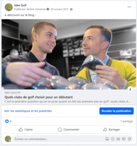 Une publication Facebook prête à être boostée